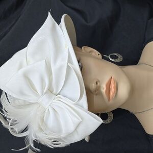 Zara White Satin-Lined Hat